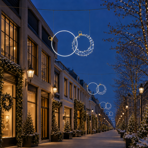 Large Circle Decoration 3, LED Lit (White/White), 73"