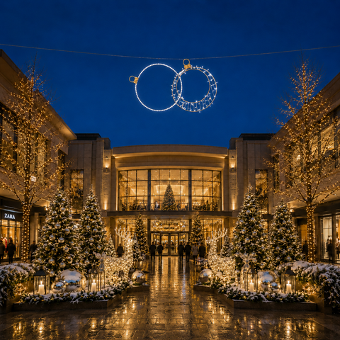 Large Circle Decoration 3, LED Lit (White/White), 73"