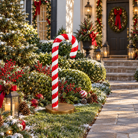 Large Fiberglass Candy Cane Decoration, 49"