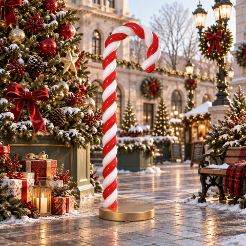 Large Fiberglass Candy Cane Decoration, 79"