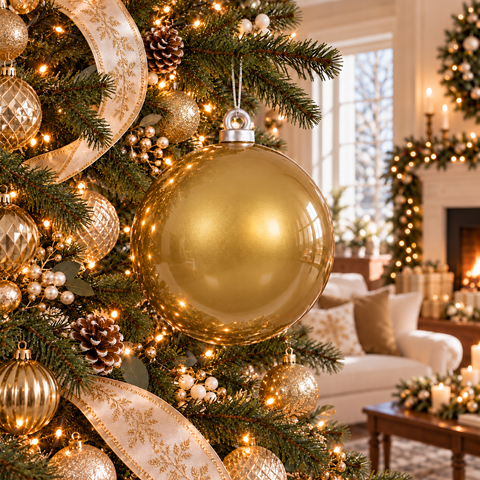 Large Fiberglass Christmasball Decoration, 24"