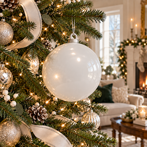 Large Fiberglass Christmasball Decoration, 24"