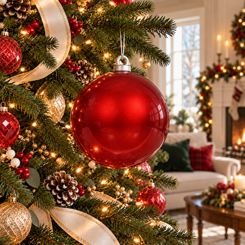 Large Fiberglass Christmasball Decoration, 24"