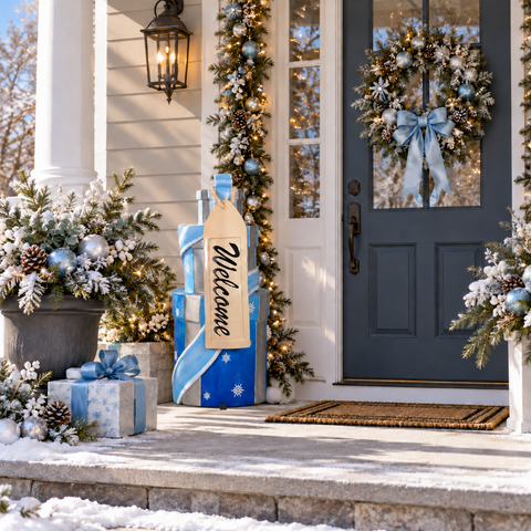 Large Fiberglass Gift Stack Decoration, 48" (Blue)