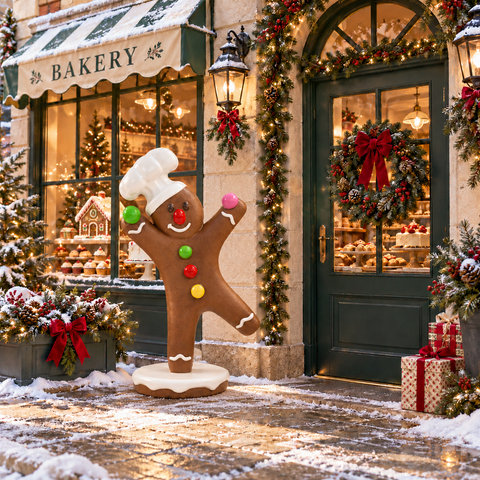 Large Fiberglass Gingerbread Man, 67"