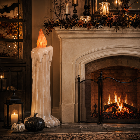 Large Fiberglass Halloween Candle, 37"