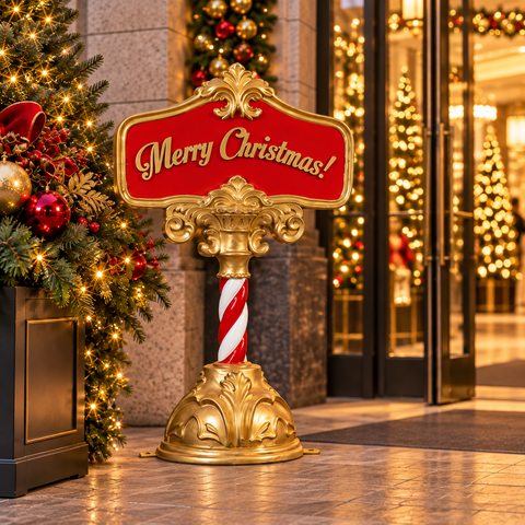 Large Fiberglass Merry Christmas Sign, 47"