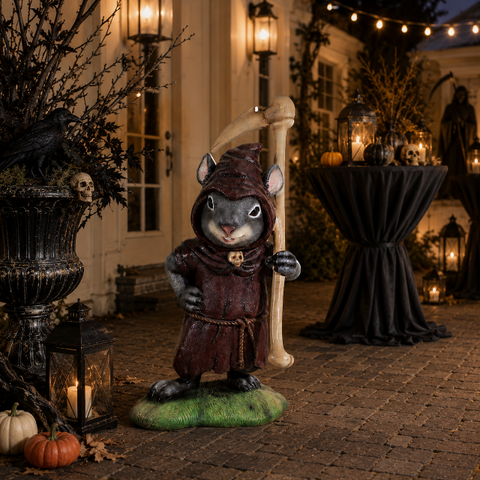 Large Fiberglass Mice Reaper Figure, 35"