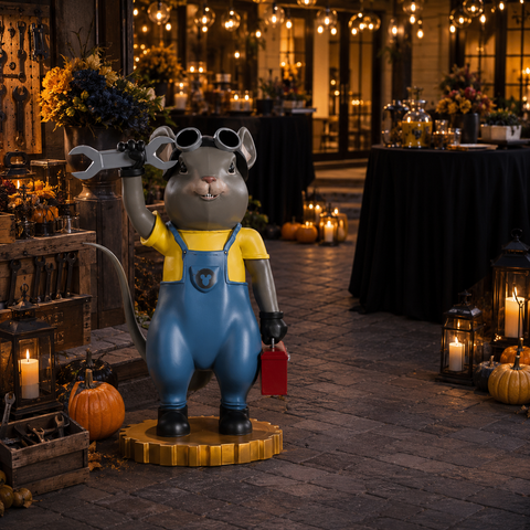 Large Fiberglass Mice The Carpenter Halloween Figure, 38"