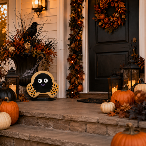 Large Fiberglass Spider Spooky Cookie Decoration, 19"