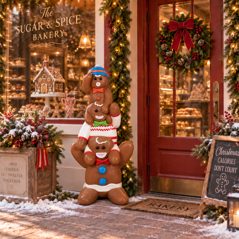 Large Fiberglass Stacking Gingerbread Figure, 60"
