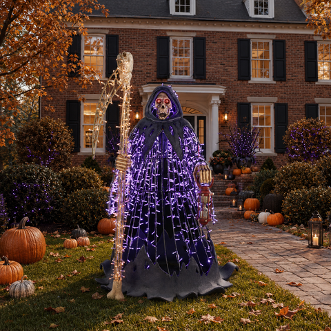 Large Grim Reaper Figure, LED Lit w/Fiberglass, 79"