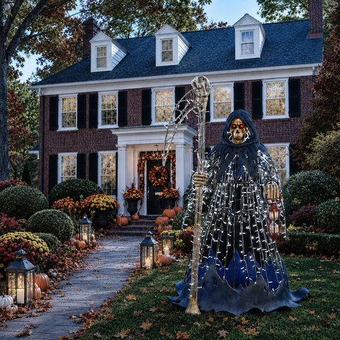 Large Grim Reaper Figure, LED Lit w/Fiberglass, 79"