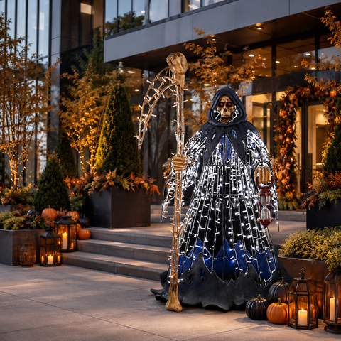 Large Grim Reaper Figure, LED Lit w/Fiberglass, 79"