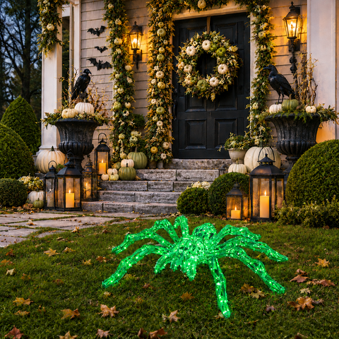 Large Halloween LED Spider Decoration, 20"