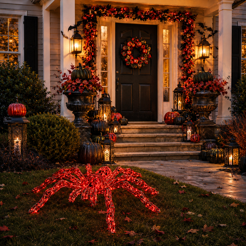 Large Halloween LED Spider Decoration, 20"