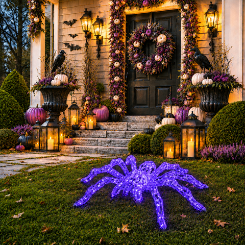 Large Halloween LED Spider Decoration, 20"