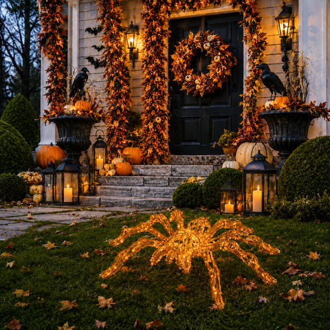 Large Halloween LED Spider Decoration, 20"