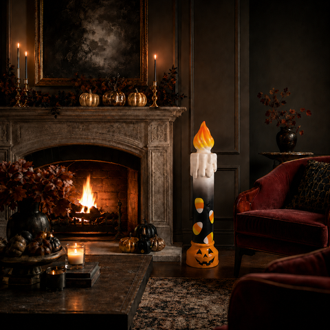 Large Lighted Halloween Candle Display, 41" (3 styles - sold individually)