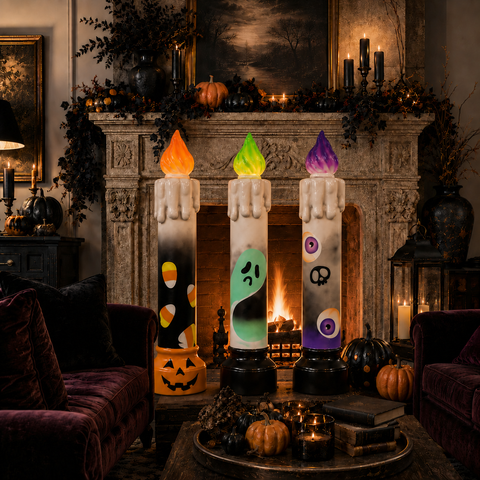 Large Lighted Halloween Candle Display, 41" (3 styles - sold individually)