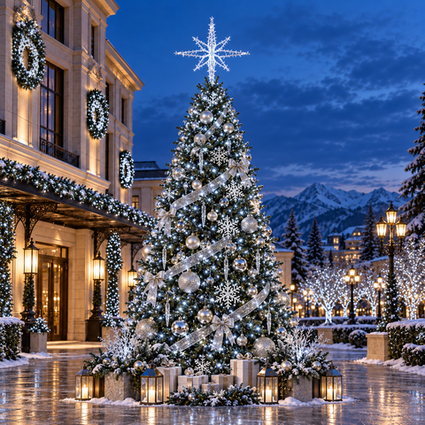 Large Northstar Tree Topper Decoration, LED Lit (Warm White / Cold White), 4ft / 6ft