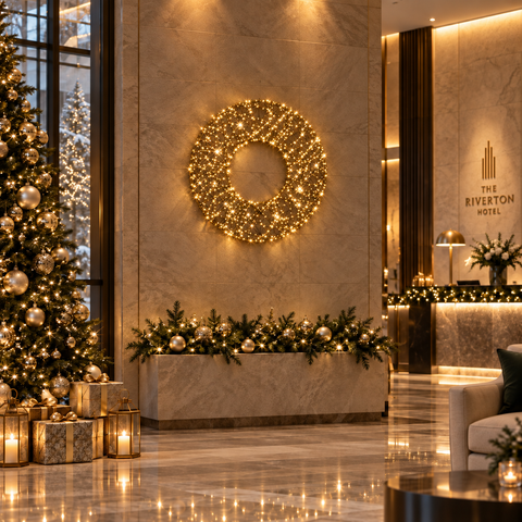 Large Oro Wreath Decoration, LED Lit, 4ft to 8ft