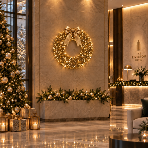 Large Oro Wreath Decoration, LED Lit, 4ft to 8ft