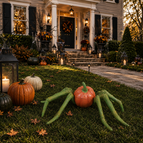 Large Pumpkin Tarantula Figure, 18"