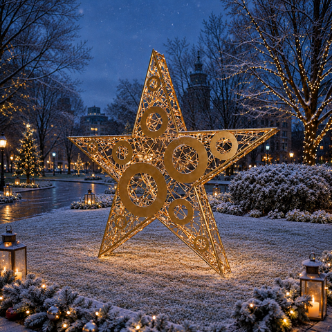 Large Spotlight Star, LED Lit, 8ft