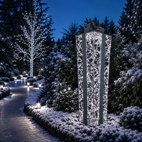 Large Struct Present, LED Lit (Gunmetal/Cold White), 7'9"
