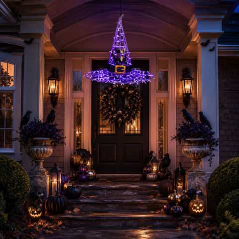 Large Witch Hat Figure, LED Lit, 38"