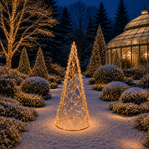 Life-size Christmas Cone Struct Tree, LED Lit (Warm White), 7ft