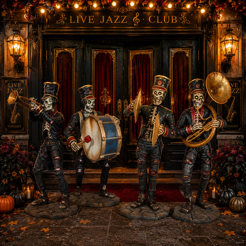 Lifesize Fiberglass The Undead Trumpeter Figure, 67"