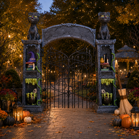Lifesize Halloween Witch Gate Archway, 132"