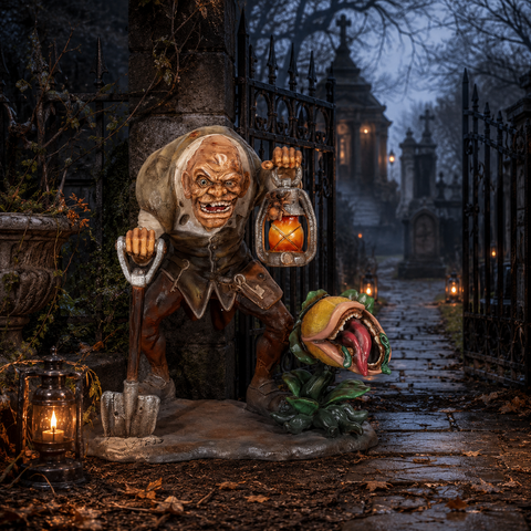 Lifesize Igor w/ Carnivorous Plant Halloween Figure, 59"