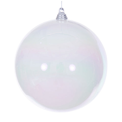 Shatterproof White Iridescent Ball Ornament, 4.75" (Set of 3)