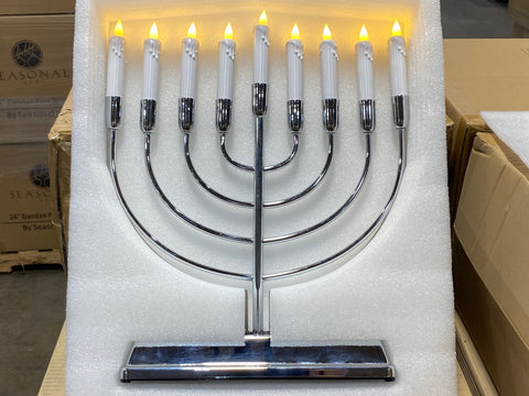 Lighted Menorah & Kwanzaa Kinara Table Set