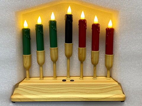 Lighted Menorah & Kwanzaa Kinara Table Set