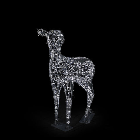 Life-size Deer Roxy, LED Lit (Gunmetal/Cold White), 6ft