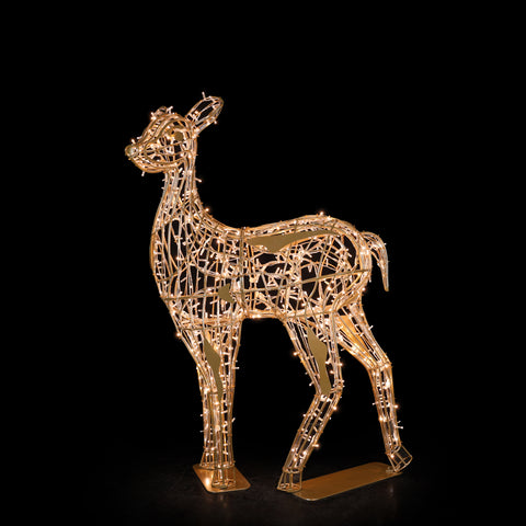 Large Roxy Deer, LED Lit w/Fiberglass (Warm White), 6ft