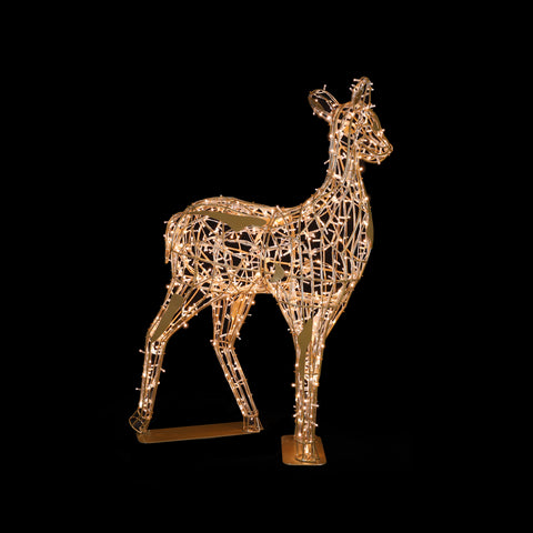 Large Roxy Deer, LED Lit w/Fiberglass (Warm White), 6ft