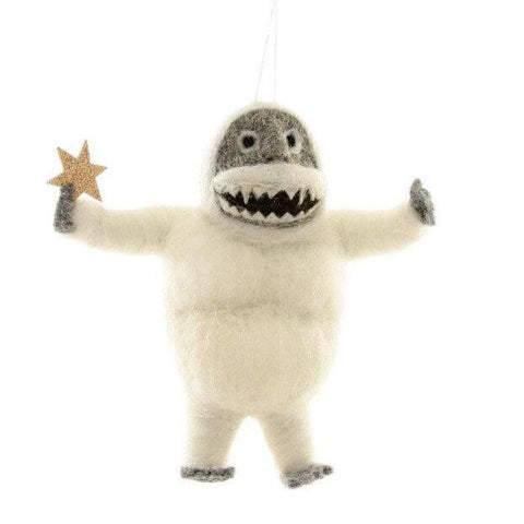 Felted Abominable Snowman Ornament