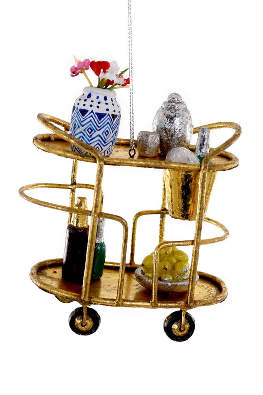 Cody Foster Glass Glam Bar Cart Ornament