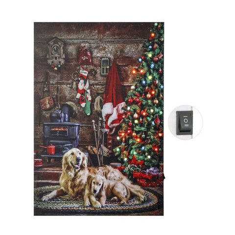 LED Xmas Eve w/Dog, 16 X 24"