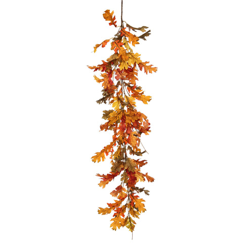 Autumn Harvest Bounty Oak Leaf Garland, 48"