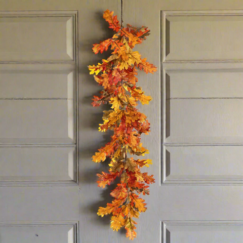 Autumn Harvest Bounty Oak Leaf Garland, 48"