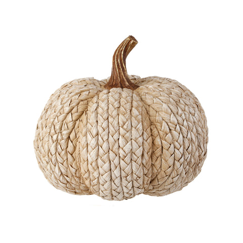 8" Resin "Rattan" Weave Pumpkin