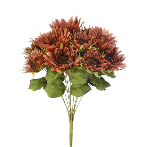 20" Autumn Sunflower Bush - Brown