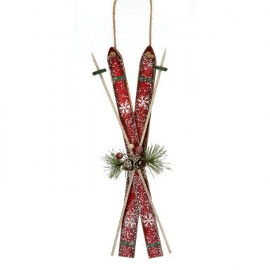 10" Antique Snow Ski's & Poles Ornament