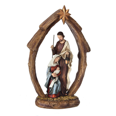 12" Resin Holy Family in Arch w/Star